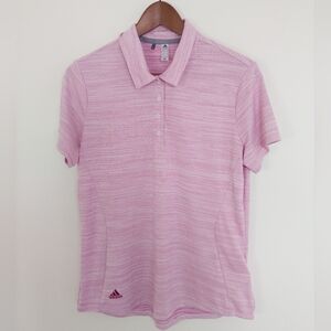 Adidas Space Dyes Short Sleeve Polo Shirt Almost Pink Size Large